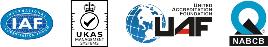 Certification body accreditation by IAF, UKAS, UAF and NABCB